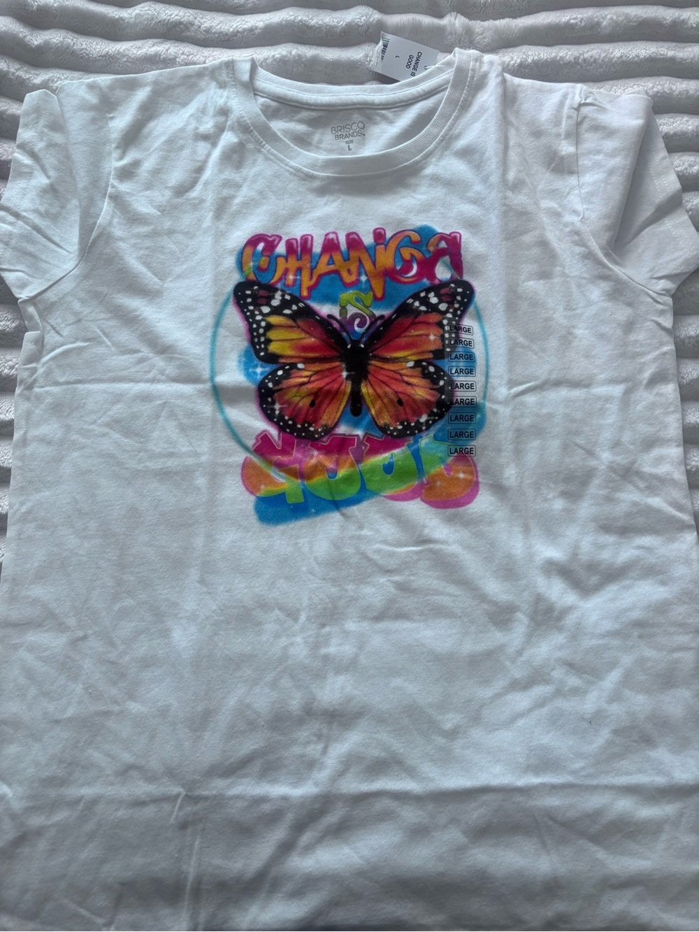 White Butterfly Graphic Tee - Change Your World